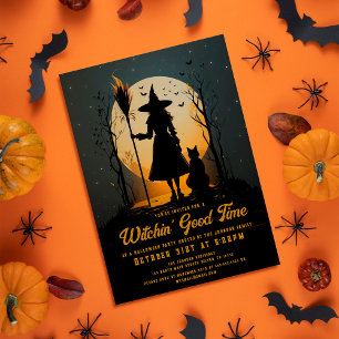 Invitation Éffrayante sorcière Witchin' Bonne heure Halloween
