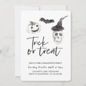 Invitation Effrayer Scull Trick ou traitement | Parti Hallowe (Devant)