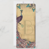 Invitation Eggplant Aqua Mariage Peacock Vintage (Dos)