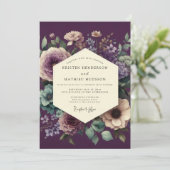 Invitation Eggplant Harmonious Botanical Wedding (Debout devant)