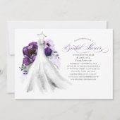 Invitation Eggplant Purple Florple Mariage robe Fête des mari (Devant)