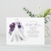 Invitation Eggplant Purple Florple Mariage robe Fête des mari (Debout devant)