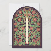 Invitation Eggplant Royal Medieval Sword Wedding Arch (Dos)