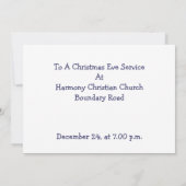 Invitation Église à Snow :Peinture :Invitation de Noël (Dos)