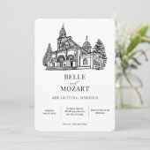 Invitation Église art moderne minimaliste mariage (Debout devant)