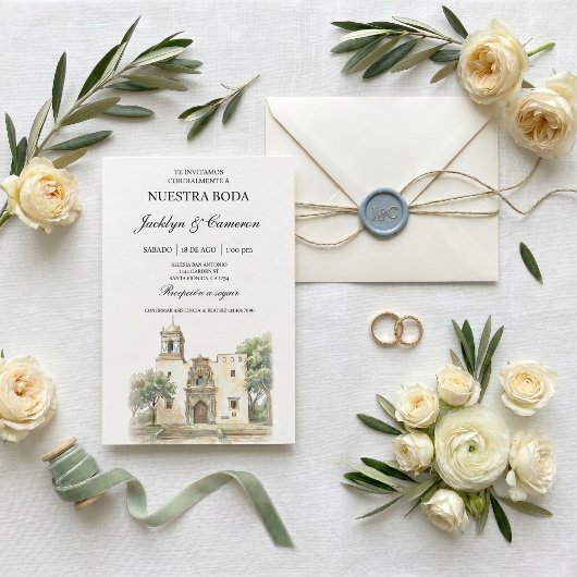 Invitation Église cathédrale Mariage espagnol