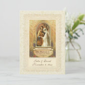 Invitation Église catholique de mariage vintage/Réception (Debout devant)