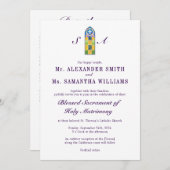 Invitation Église catholique moderne Mariage tout-en-un viole (Devant / Derrière)