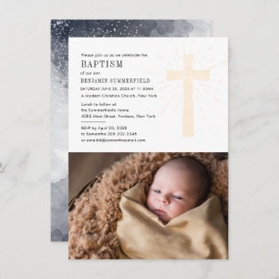 Invitation Église chrétienne Baptême bébé Photo Invi religieu