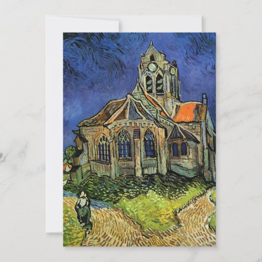 Invitation Eglise d'Auvers par Vincent van Gogh Mariage (Devant)
