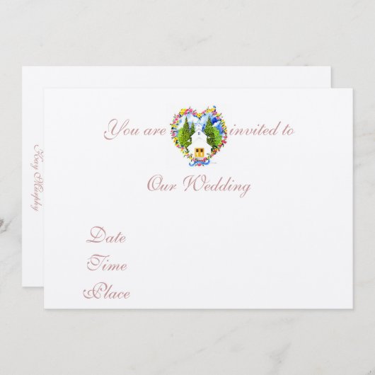 Invitation Église de pays (Devant / Derrière)