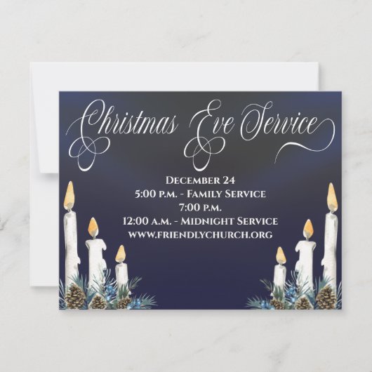Invitation Église de service de la veille de Noël (Devant)