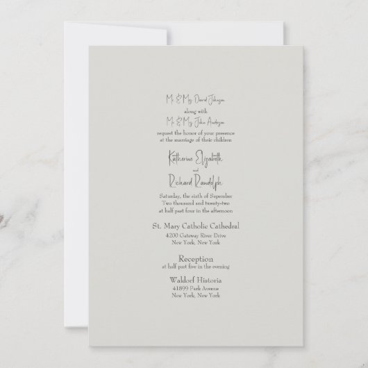 Invitation Eglise Eucalyptus Croix Beige Mariage (Devant)