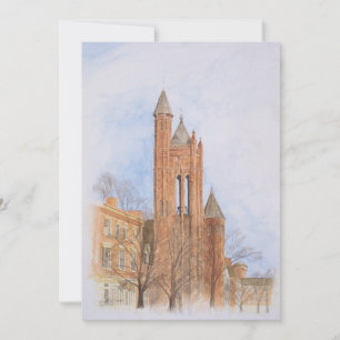 Invitation Église gothique aquarelle