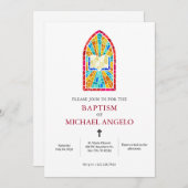 Invitation Église minimaliste moderne mosaïque de verre bible (Devant / Derrière)