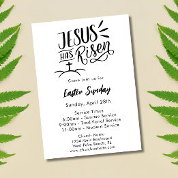 Invitation Église moderne Jésus ressuscité dimanche de Pâques