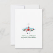 Invitation Église rouge avec scène de Noël étoile (Dos)