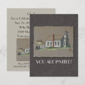 Invitation Église rurale du bois (Devant / Derrière)