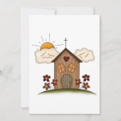 Invitation Église Sunny Avec Fleurs Rustique Charme De Pays (Devant)