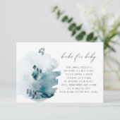 Invitation EGRET Ardoise Bleu Baby shower Livres pour bébé (Debout devant)