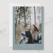 Invitation EGRET Bleu Ardoise Aquarelle Sauvegarder Notre Nou (Dos)