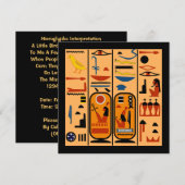 Invitation Egypte : Hiéroglyphes, détails de votre fête Invit (Devant / Derrière)