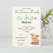 Invitation Eid Al Adha Beige Cute Sheep Party (Debout devant)