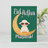 Invitation Eid Al Adha Mubarak Cute Sheep Greeting Card (Debout devant)
