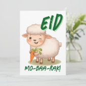 Invitation Eid Al Adha Mubarak Cute Sheep Greeting Card  (Debout devant)
