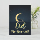Invitation Eid Al Adha Mubarak Elegant Sheep Greeting Card  (Debout devant)