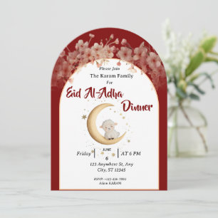 Invitation Eid Al Adha Mubarak Floral Moderne