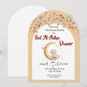 Invitation Eid Al Adha Mubarak Floral Moderne (Devant / Derrière)