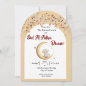 Invitation Eid Al Adha Mubarak Floral Moderne (Devant)
