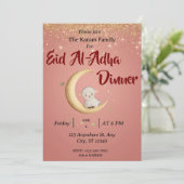 Invitation Eid  Al Adha Mubarak Pink Modern (Debout devant)