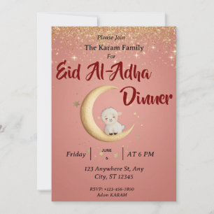 Invitation Eid Al Adha Mubarak Rose Moderne