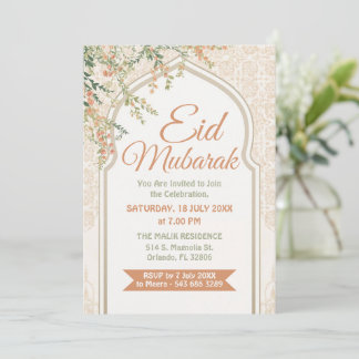 Invitation Eid Mubarak Fleurie à l'Arche Islamique
