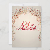 Invitation Eid mubarak Personalized Floral Greeting Card (Devant)