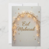 Invitation Eid mubarak Personalized Lights Greeting Card (Devant)