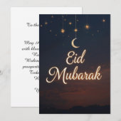 Invitation Eid mubarak Personalized modern Card (Devant / Derrière)