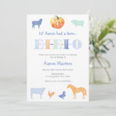 Invitation EIEIEIO Vieux MacDonald Citrouille fête d'annivers (Debout devant)