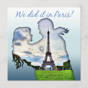 Invitation Eiffel Tower Couple Paris Mariage Réception