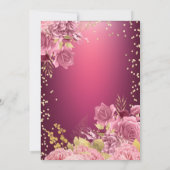 Invitation Eiffel Tower Diamonds Roses Red Quinceanera (Dos)