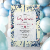 Invitation Eiffel Tower French Toile De Jouy Baby Shower