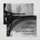 Invitation Eiffel Tower pour Sauvegarder la Date (Devant / Derrière)