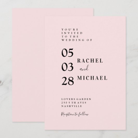 Invitation Einfache Einladung (Devant / Derrière)