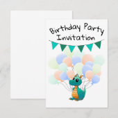 Invitation Einladungskarten Drache Kindergeburtstag (Devant / Derrière)