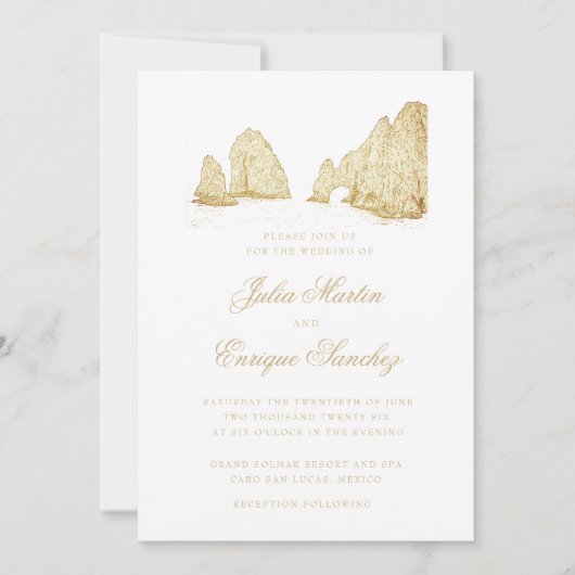 Invitation El Arco Cabo San Lucas Destination Wedding (Devant)