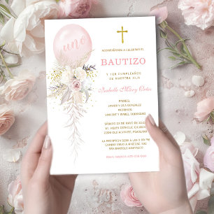 Invitation El Bautizo y Primer Añito invitación de nuestra hi