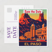 Invitation El Paso enregistrer la date en orange (Devant / Derrière)