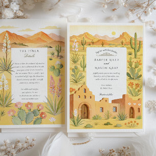 Invitation El Paso Texas Cactus & Adobe House Mariage